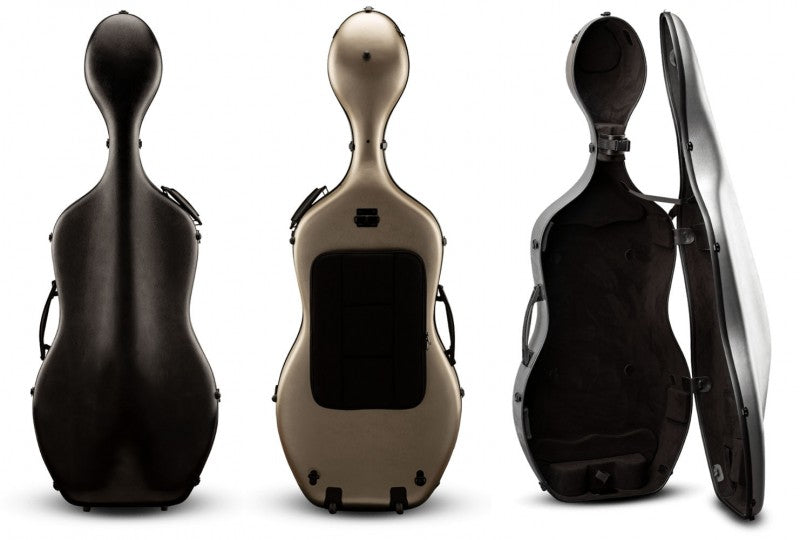 EASTMAN Lightweight Polycarbonate Cello Case with Wheels, 4/4 Strings, Bows & More