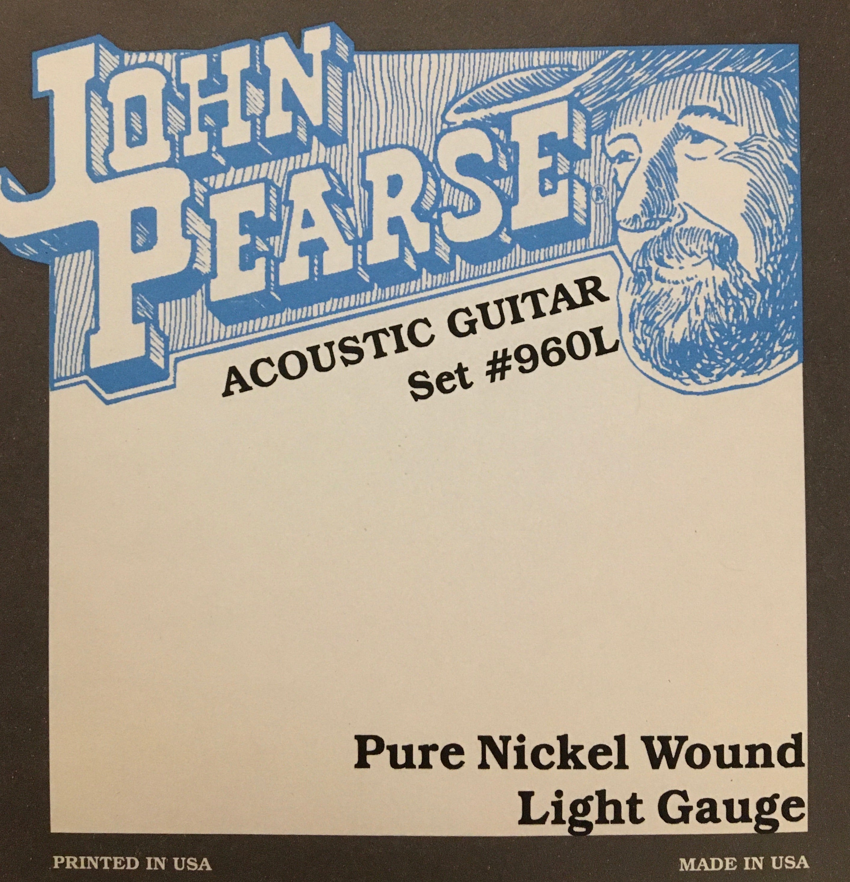 John Pearse 960L Pure Nickel Wound Acoustic Guitar Strings