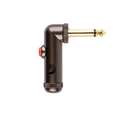 Right Angle Instrument Cable Plug with Red Mute Button and Golden End