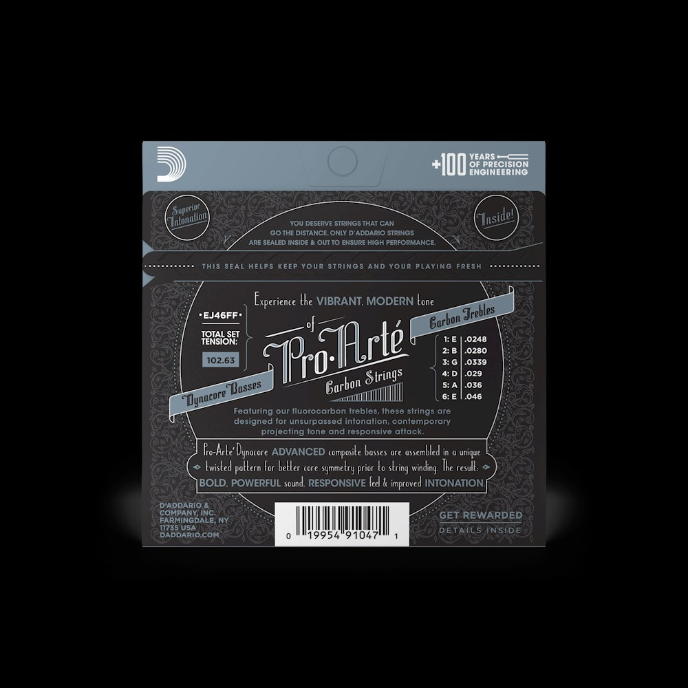 Cordes de guitare classique D'Addario Pro-Arté, tension dure