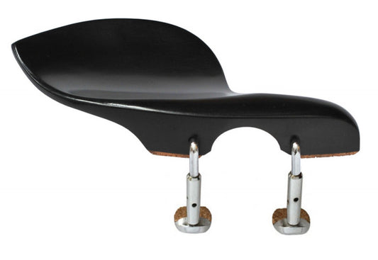 BVS Guarneri Large Plate Ebony Violin Chinrest with Hill-Style Clamps, 4/4