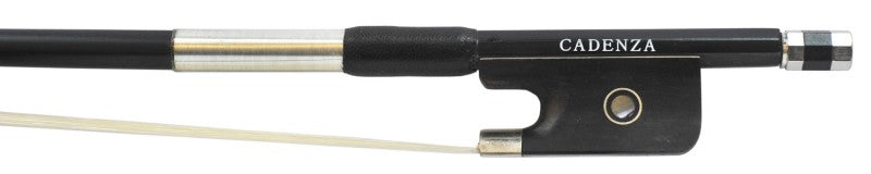 Viola bow with black and silver ferrule labeled 'Cadenza' on a white background