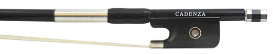 Viola bow with black and silver ferrule labeled 'Cadenza' on a white background