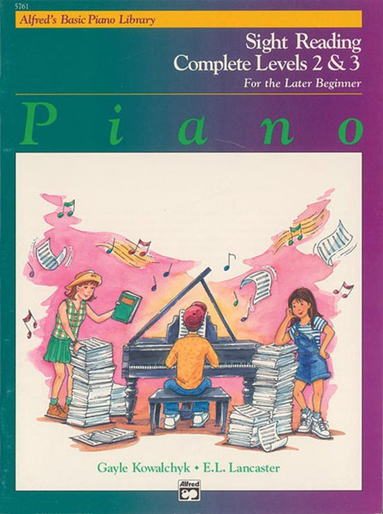 Alfred's Basic Piano Library: Sight Reading Book Complete Level 2 & 3 Strings, Bows & More