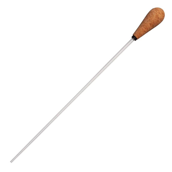 White Lacquer Conductor Baton with Cork Pear, 12"