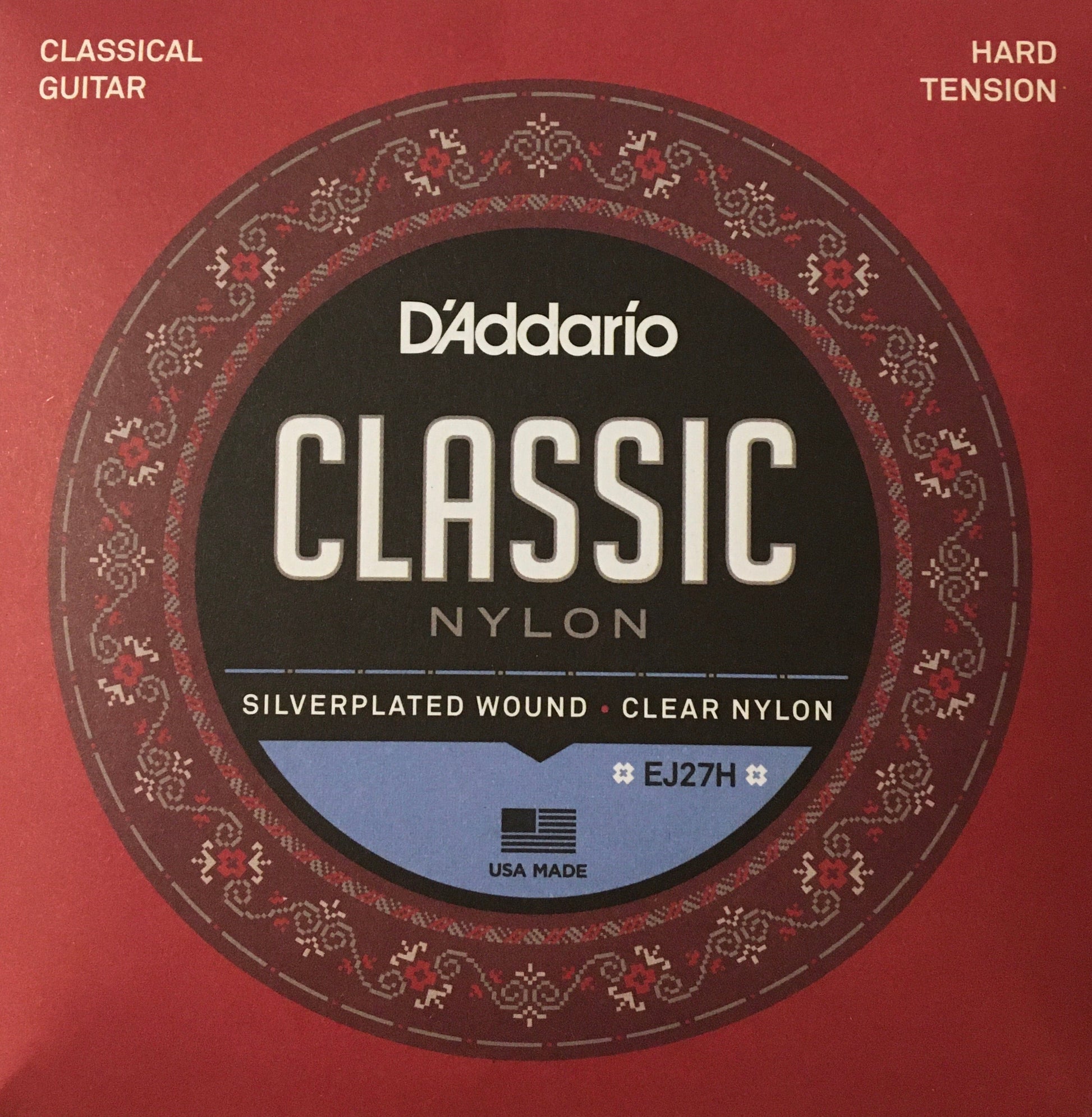 D'Addario EJ27H Student Classical Guitar Strings, Hard Tension Strings, Bows & More