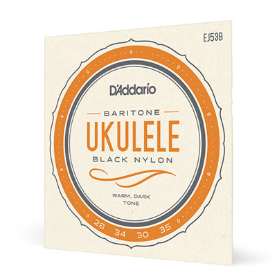 D'Addario baritone ukulele string set packaging on a white background
