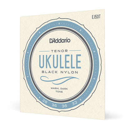 D'Addario tenor ukulele string set packaging on a white background