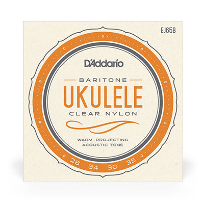 D'Addario baritone ukulele string set packaging on a white background