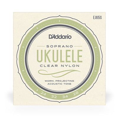 D'Addario soprano ukulele string set packaging on a white background