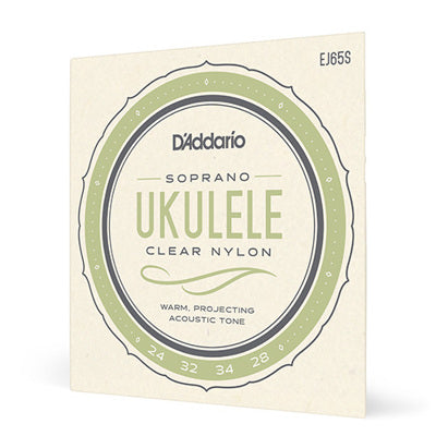 D'Addario soprano ukulele string set packaging on a white background