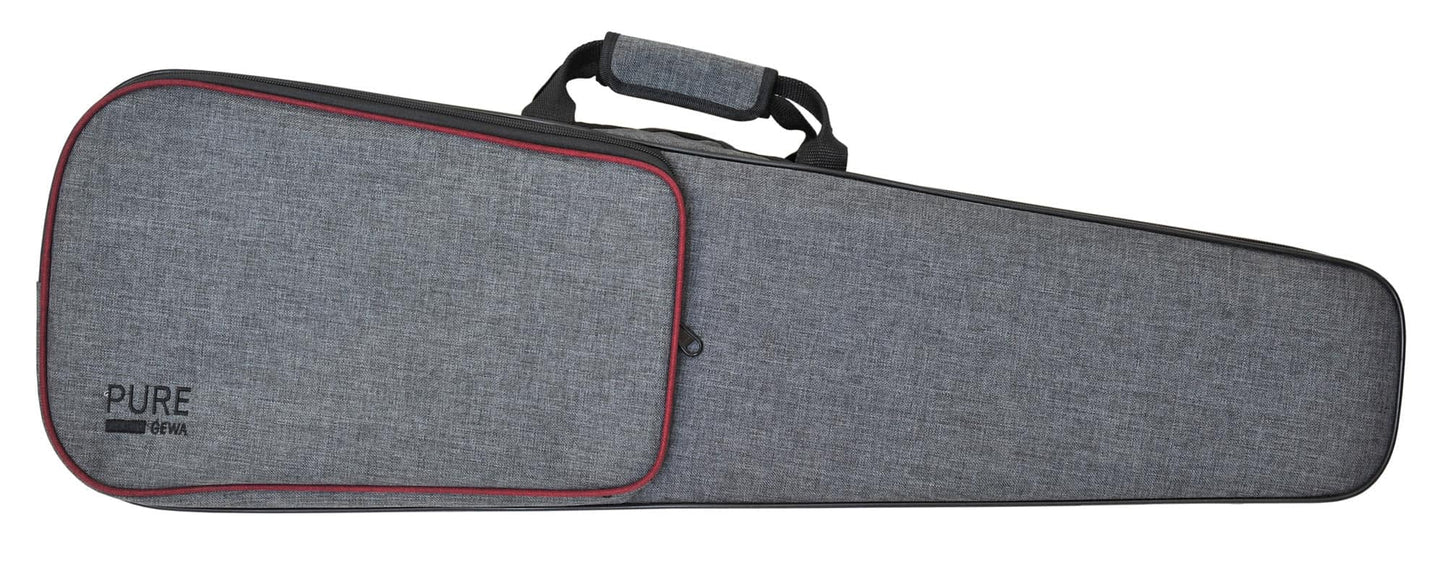 Grey 4/4 dart shape violin case - front view