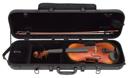 Violin and bow in grey oblong case