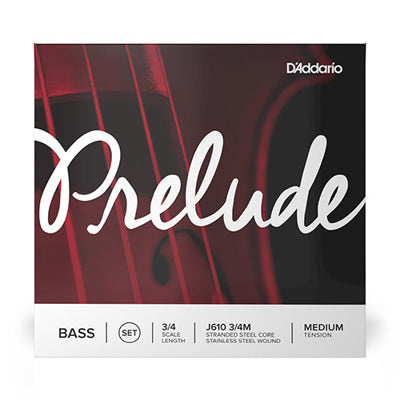 D'Addario Prelude Bass String Set, 3/4, medium tension