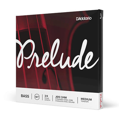 D'Addario Prelude Bass String Set, 3/4, medium tension