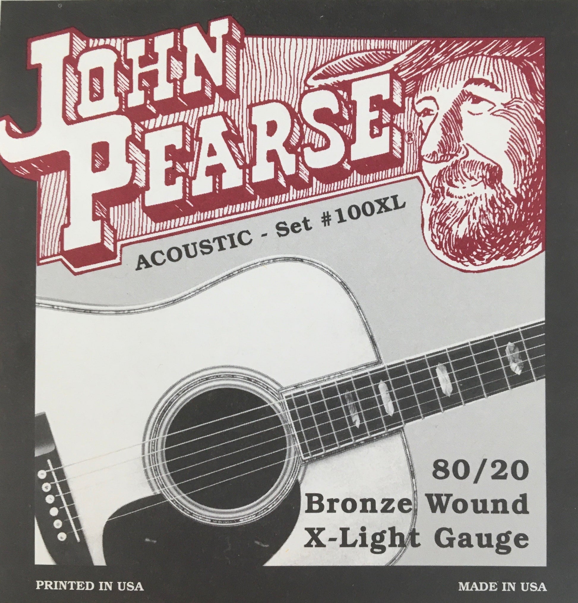 John Pearse 100XL 80/20 Bronze Wound X-Light Acoustic Guitar String Set Strings, Bows & More