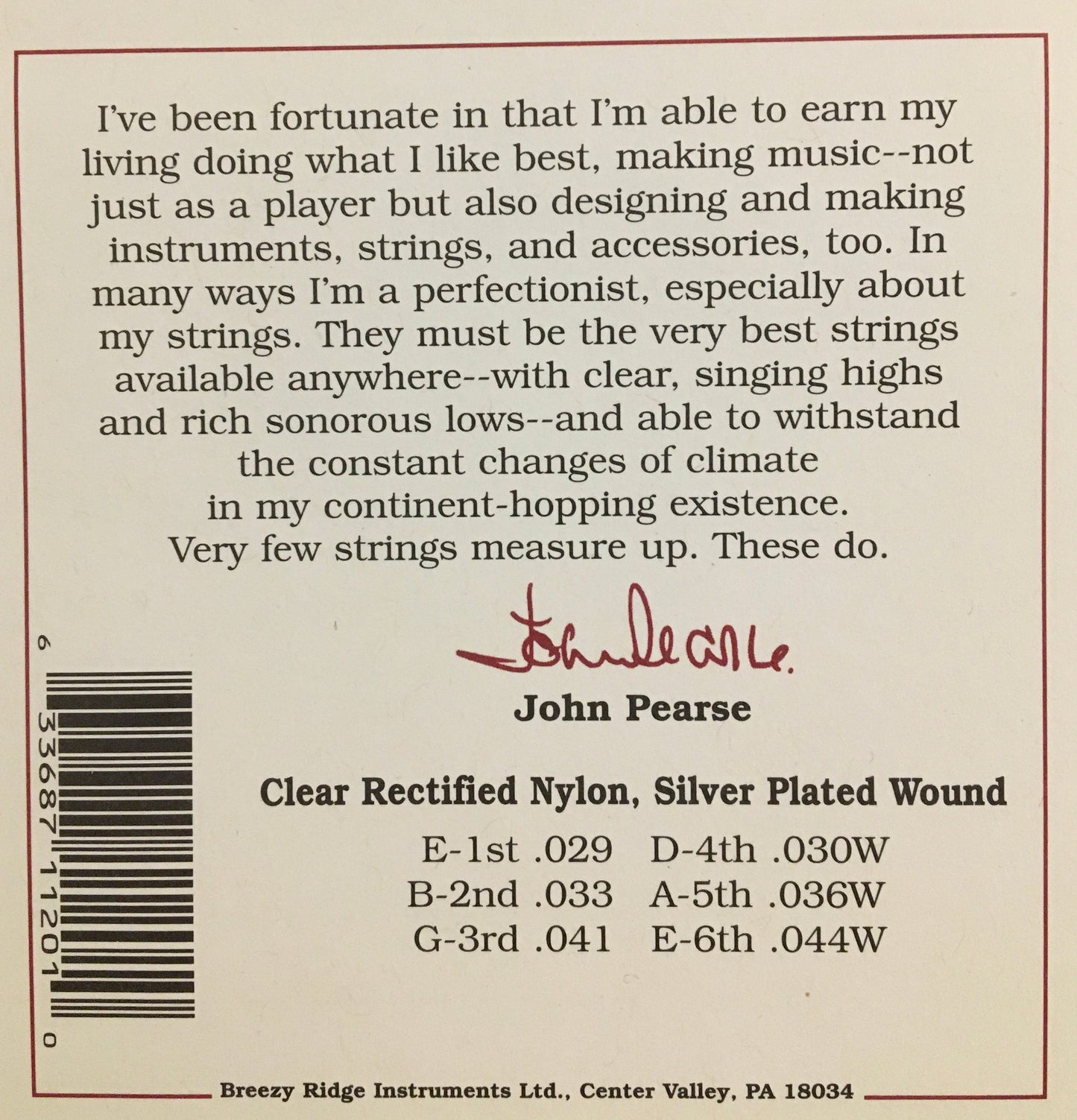 John Pearse 1200 Silver Plated Wound Classical Guitar String Set, Firm Tension Strings, Bows & More