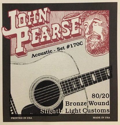 John Pearse 170C 80/20 Bronze Wound Slightly Light Customs Acoustic Guitar String Set Strings, Bows & More