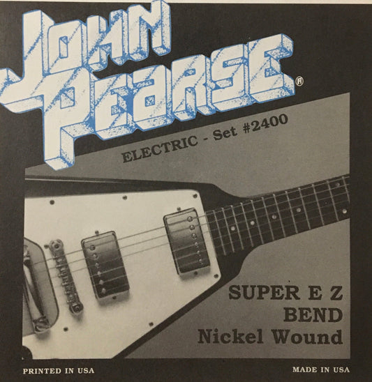 John Pearse 2400 Super EZ Bend Nickel Wound Electric Guitar String Set Strings, Bows & More