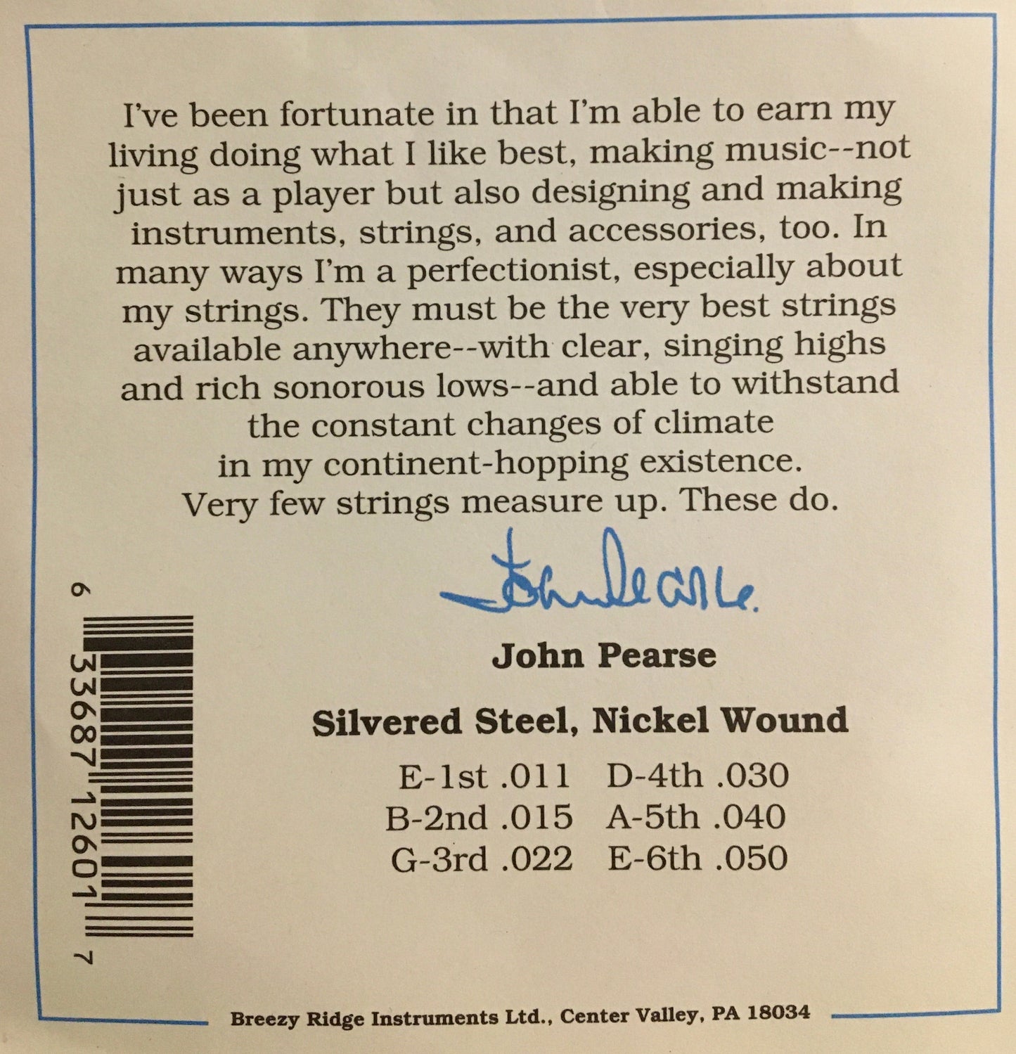 John Pearse 2600 Jazz Light Nickel Wound Acoustic/Electric Guitar 6 String Set Strings, Bows & More
