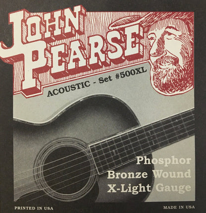 John Pearse 500XL Phosphor Bronze Wound Acoustic Guitar String Set Strings, Bows & More