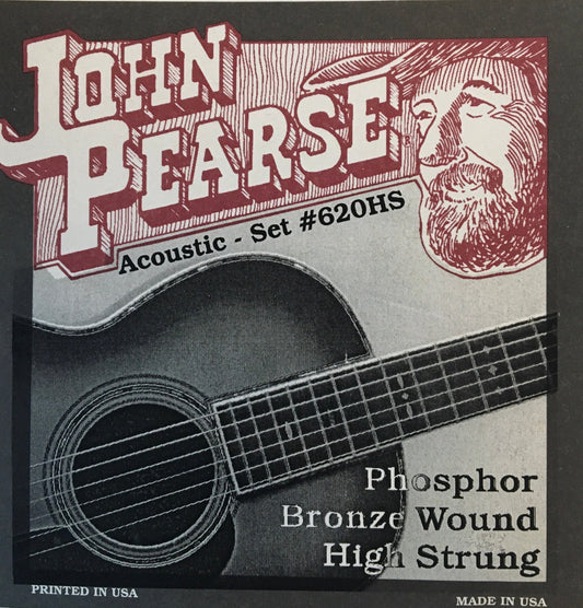John Pearse 620HS Phosphor Bronze Wound Acoustic Guitar String Set, High Strung Strings, Bows & More