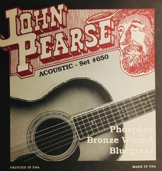 John Pearse 650 Phosphor Bronze Wound Acoustic Guitar String Set, Bluegrass Strings, Bows & More