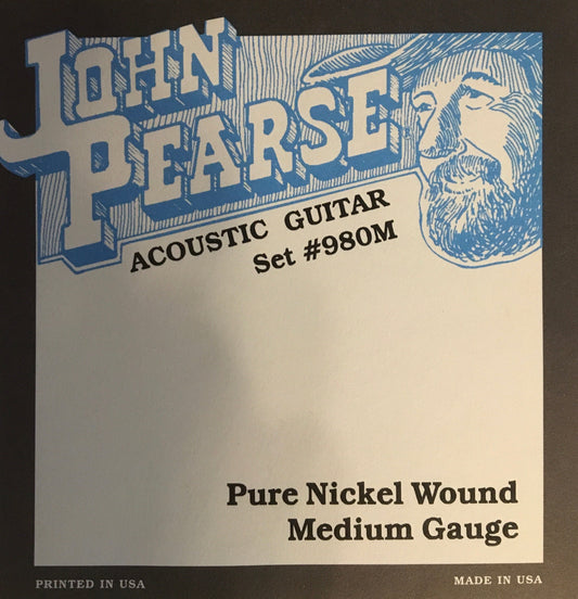 John Pearse 980M Pure Nickel Wound Acoustic Guitar String Set Strings, Bows & More
