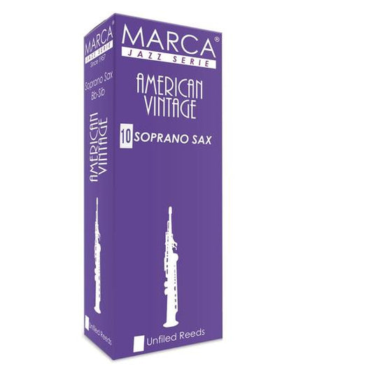 Marca American Vintage Soprano Saxophone Reeds - Box of 10 Strings, Bows & More