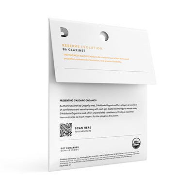 D'Addario Reserve Evolution Bb Clarinet Reeds - back
