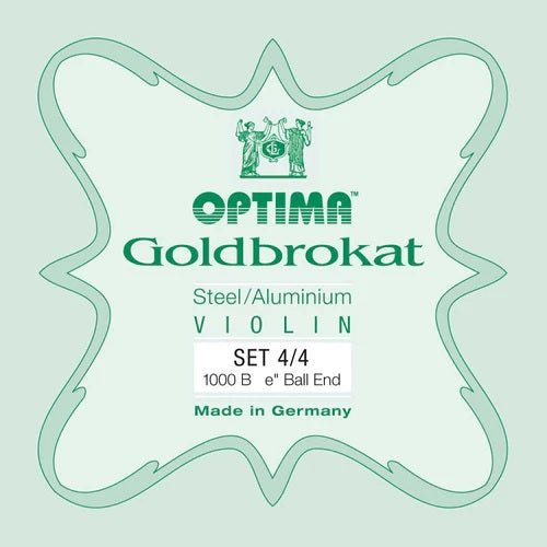 OPTIMA Goldbrokat Steel/Aluminum Violin String Set - 4/4 Strings, Bows & More