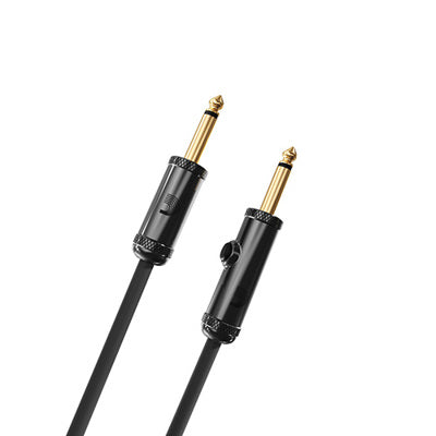 Two audio cables with gold connectors on a white background