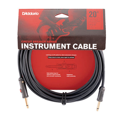 D'Addario instrument cable packaging with black cable on a white background