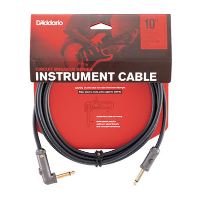 D'Addario instrument cable packaging with red background and black cable