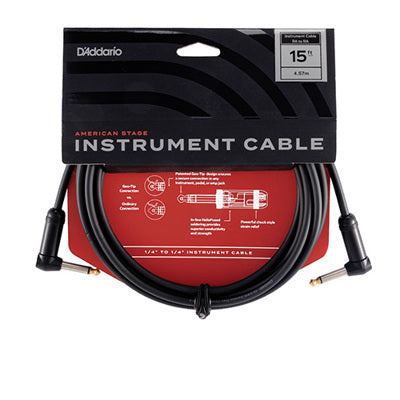 D'Addario PW-AMSGRR American Stage Instrument Cable, Dual Right Angle