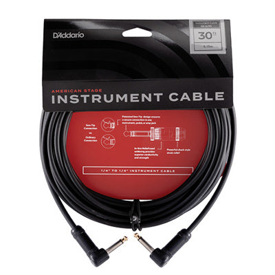 D'Addario PW-AMSGRR American Stage Instrument Cable, Dual Right Angle