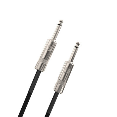Two audio cables with plug connectors on a white background
