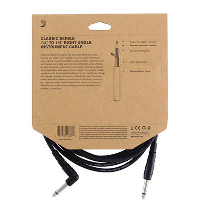 Instrument cable with packaging on a white background