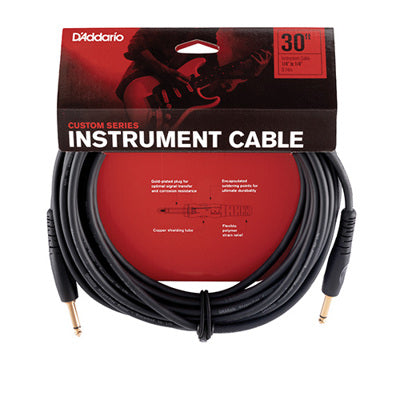 D'Addario instrument 30' cable packaging with red and black design