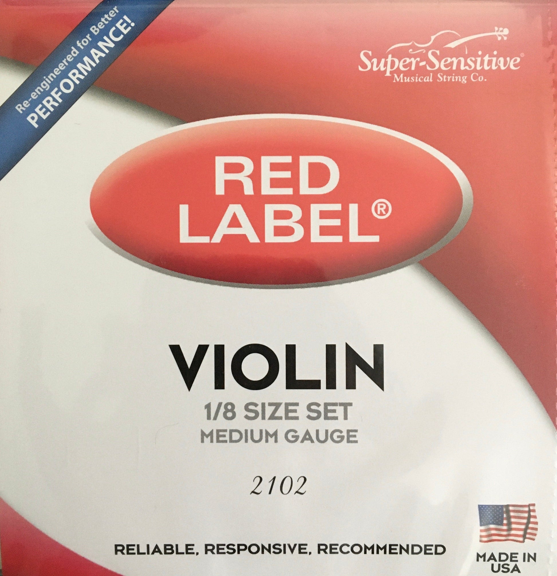 Super-Sensitive Red Label Violin Strings - 1/8 Strings, Bows & More