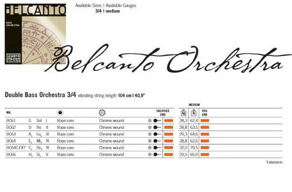 Thomastik-Infeld BELCANTO ORCHESTRA Double Bass Strings - 3/4 Strings, Bows & More