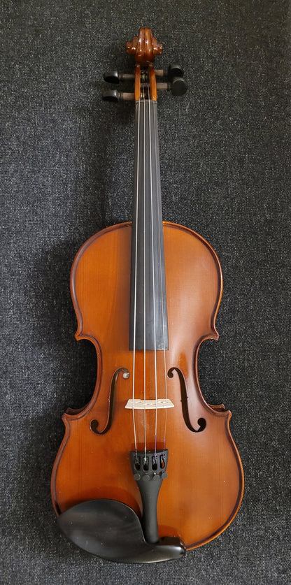 Violin on a textured gray background
