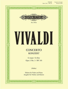 Vivaldi: Concerto No.3 in G Major for Violin, Strings and Basso Continuo RV310 (edition for Violin and Piano)